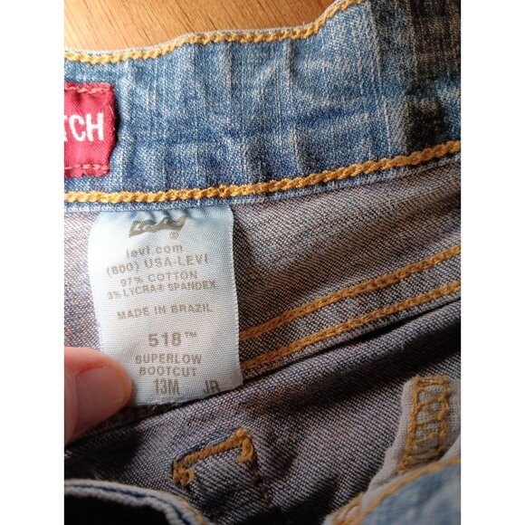 Levis 518 Juniors 13 Blue Super Low Stretch Bootcut Jeans Medium Wash - Picture 7 of 7